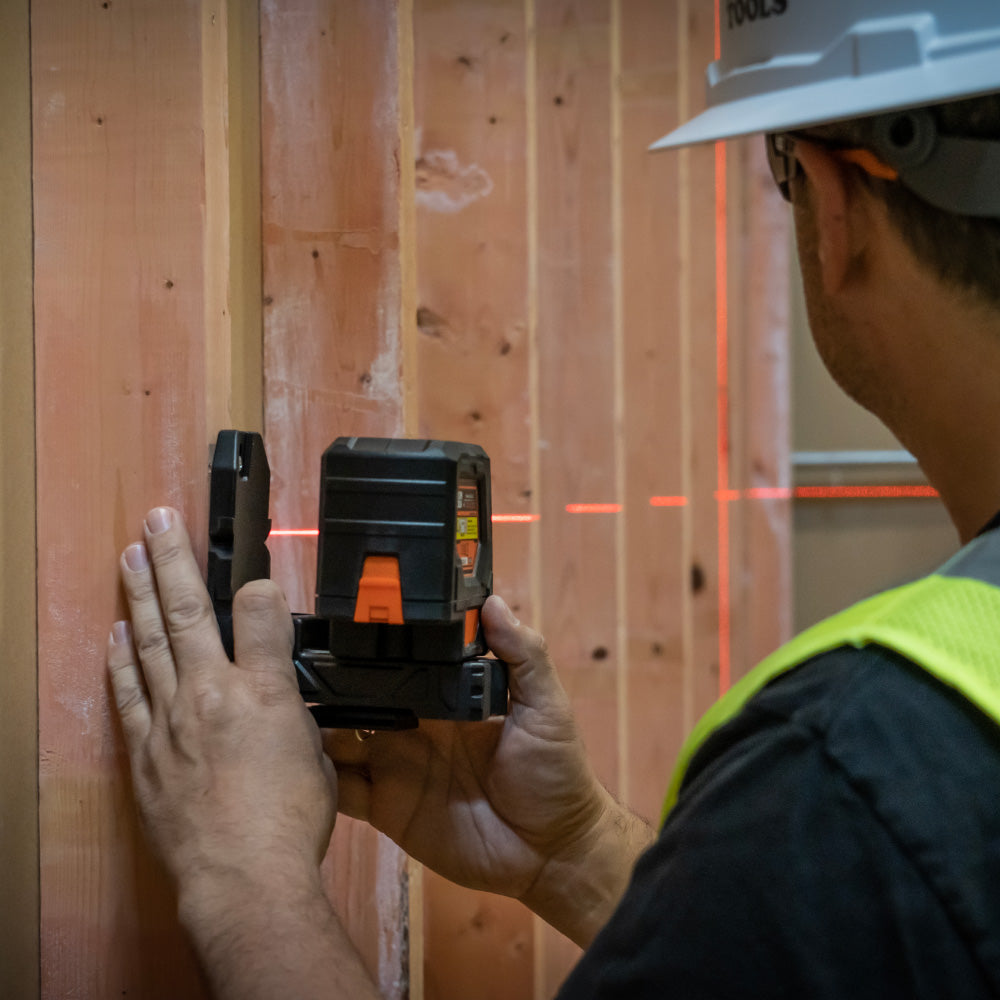 A photo of a Laser Levels; Levels, by 93LCLS  Self-Leveling Cross-Line Laser Level with Plumb Spot - Klein Tools eCommerce - Maple Electric Supply 