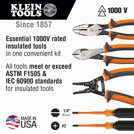 94130 Klein Tools 1000V Insulated Tool Kit, 5 Piece