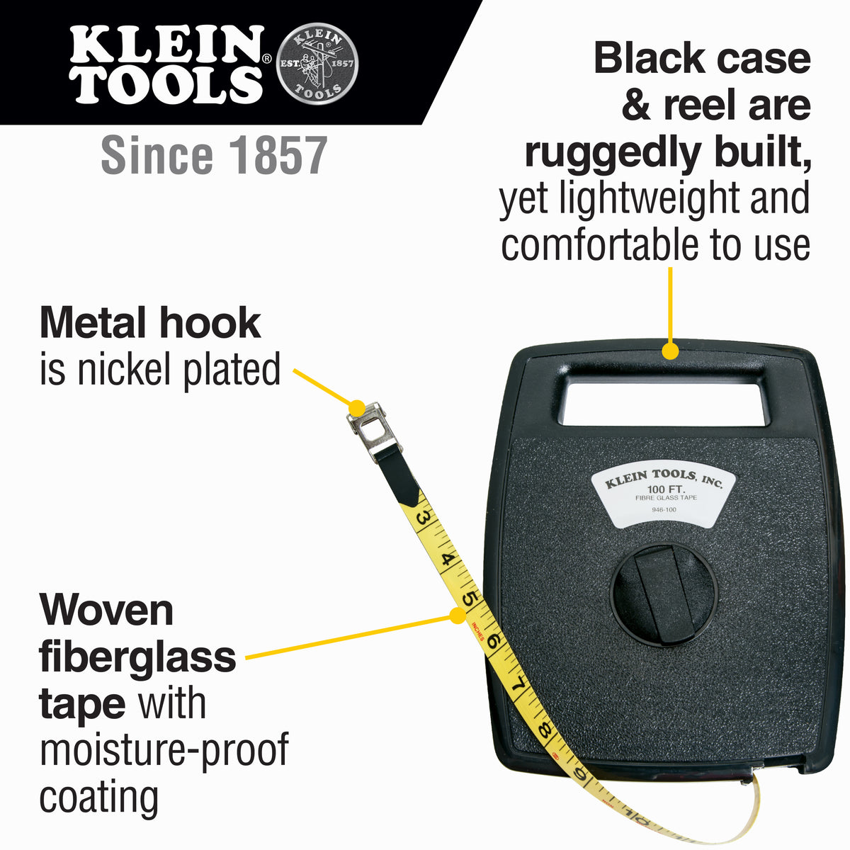 Woven Fiberglass Tape with Case, 100-Foot