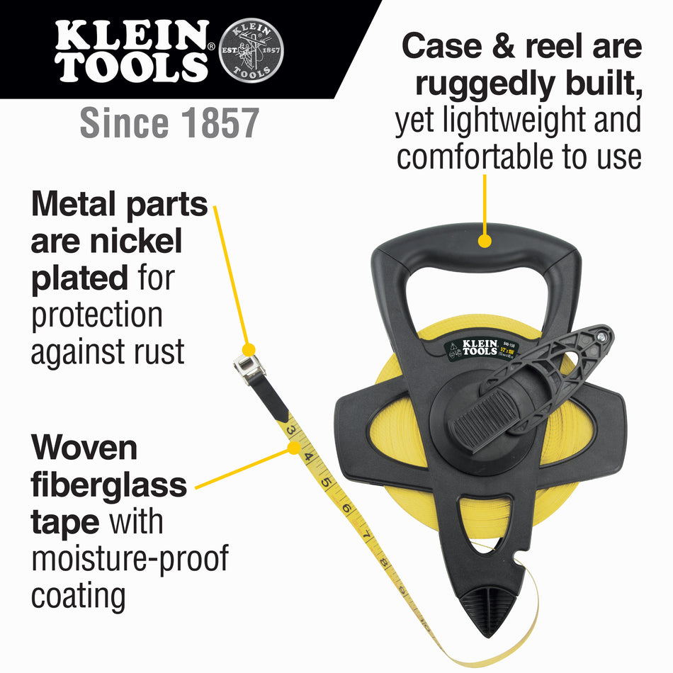 Klein Tools 946-150 Woven Fiberglass Tape Open-Reel, 150-Foot - additional view