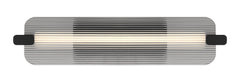 Eurofase Neoness 25" LED Outdoor Wall Light, Matte Black with Smoked Glass, front view