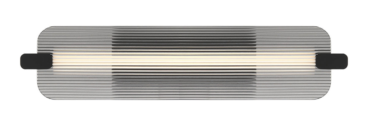 Eurofase Neoness 25" LED Outdoor Wall Light, Matte Black with Smoked Glass, front view