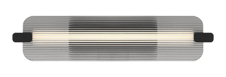 Eurofase Neoness 25" LED Outdoor Wall Light, Matte Black with Smoked Glass, front view