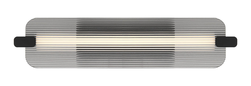 Eurofase Neoness 25" LED Outdoor Wall Light, Matte Black with Smoked Glass, front view