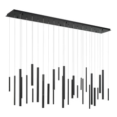 Eurofase Santana 72" 30-Light LED Chandelier, Matte Black, front view