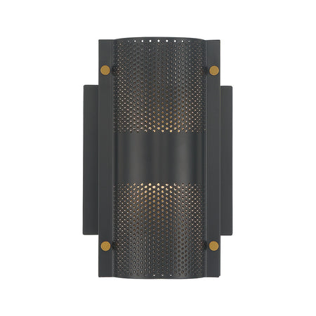Eurofase Westcliffe 8" 2-Light LED Outdoor Wall Light, Gold-Black Mix, front view