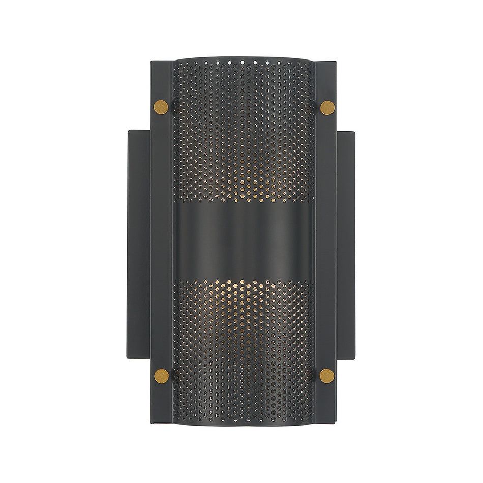 Eurofase Westcliffe 8" 2-Light LED Outdoor Wall Light, Gold-Black Mix, front view