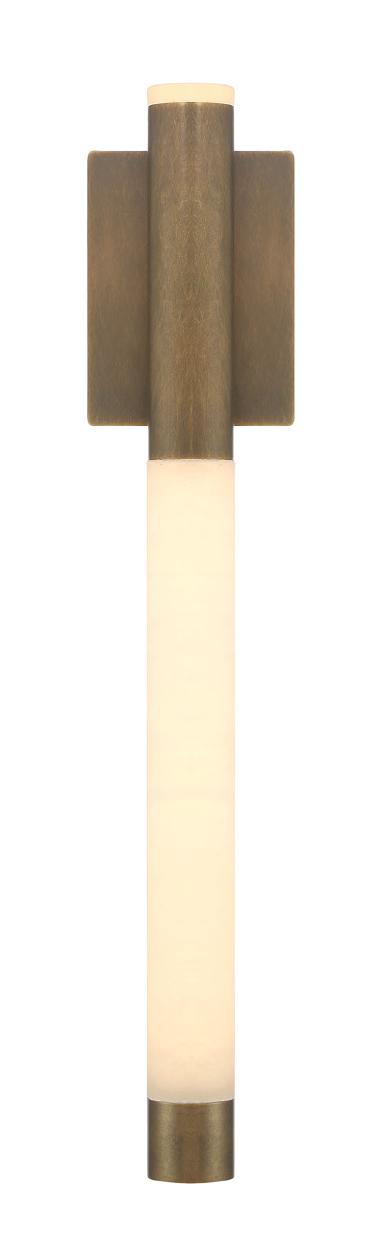 Eurofase Ronda 24" LED Wall Sconce, Weathered Brass with Alabaster, front view