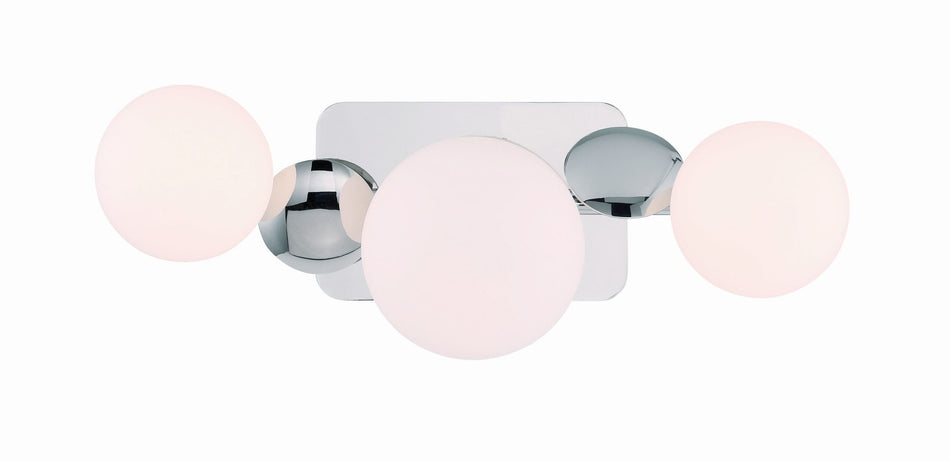 Eurofase Vine 3-Light LED Vanity, Polished Nickel with Opal Glass, front view