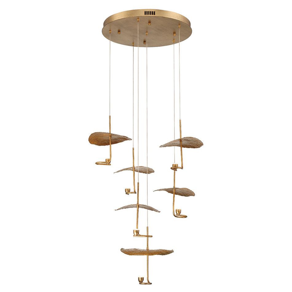 Eurofase Lagatto 26" 6-Light LED Chandelier, Oil Rubbed Bronze, front view