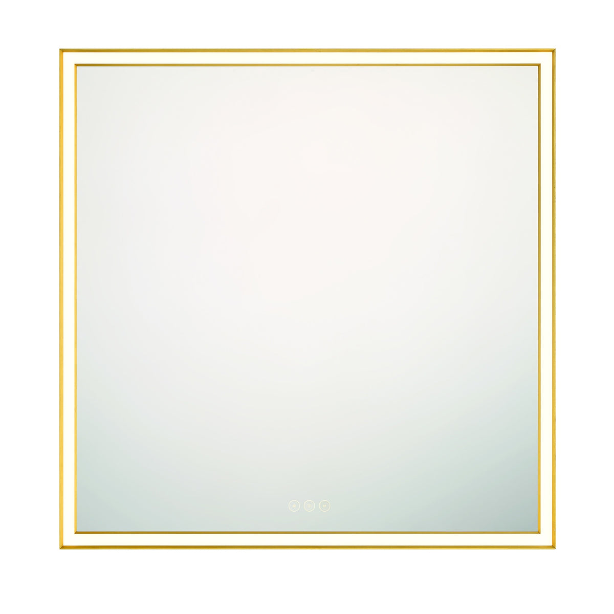Eurofase Nixon 32" x 32" LED Mirror, Anodized Gold, front view