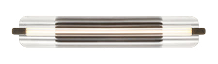 Eurofase Neoness 34" LED Vanity, Weathered Brass with Clear Glass, front view