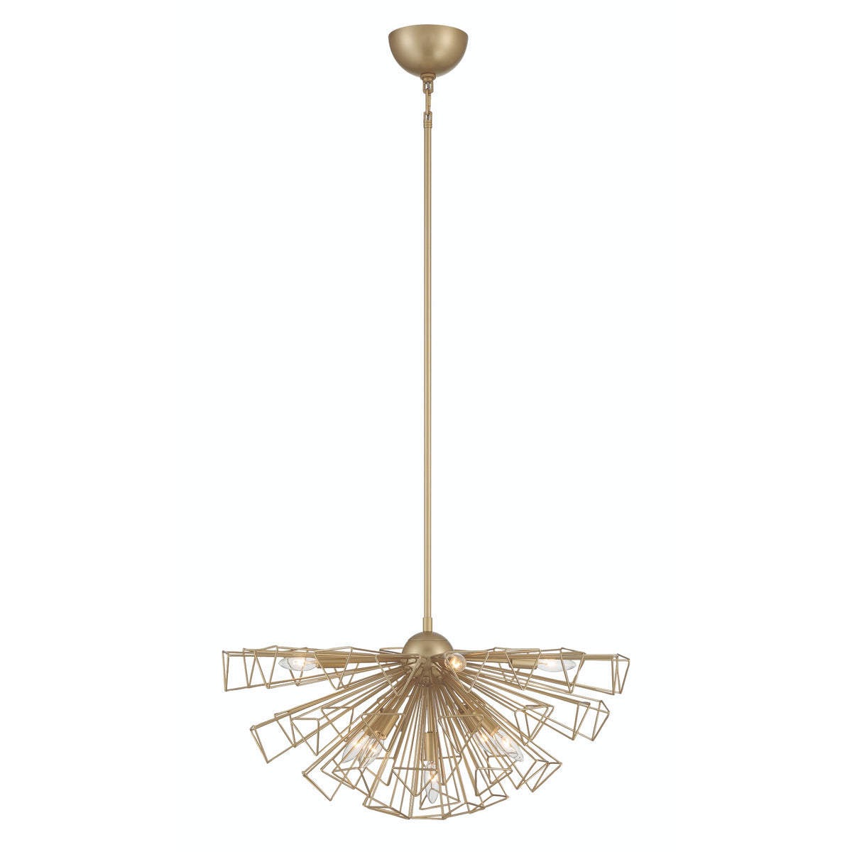Eurofase Dendelio 30" 9-Light Chandelier, Matte Gold, front view