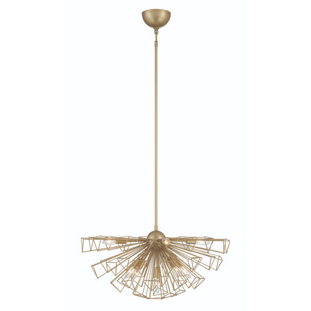 Eurofase Dendelio 30" 9-Light Chandelier, Matte Gold, front view