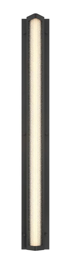 Eurofase Hy50 40" LED Outdoor Wall Light, Sand Black with Clear Textured Glass, front view