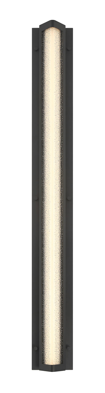 Eurofase Hy50 40" LED Outdoor Wall Light, Sand Black with Clear Textured Glass, front view