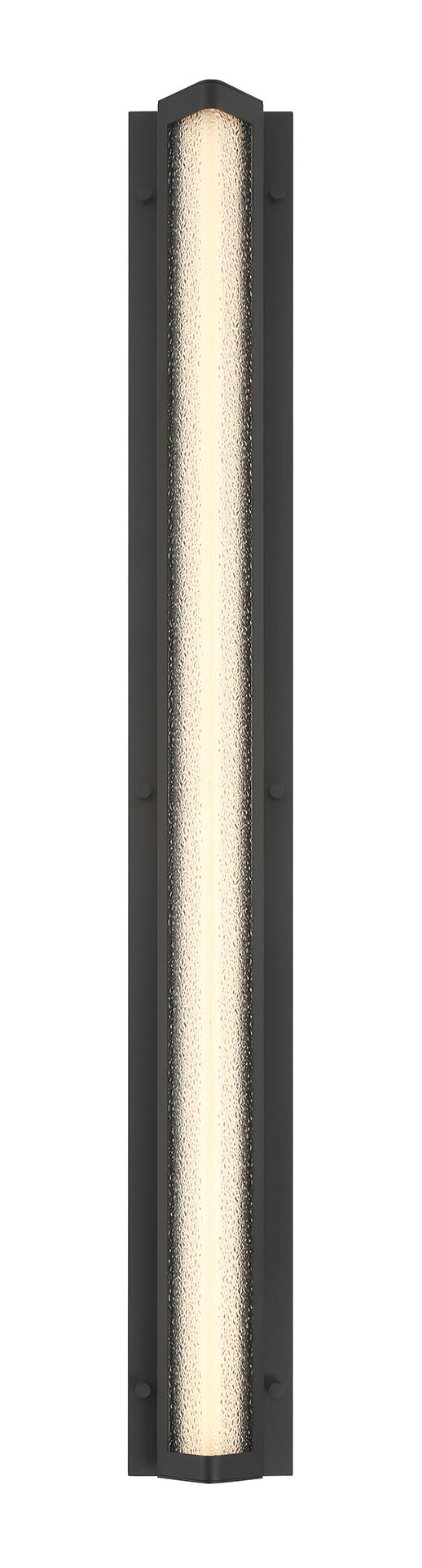 Eurofase Hy50 40" LED Outdoor Wall Light, Sand Black with Clear Textured Glass, front view