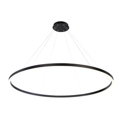 Eurofase Spunto 61" LED Chandelier, Matte Black with White Glass, front view