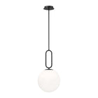 Eurofase Prospect 12" Pendant, Matte Black with White Glass