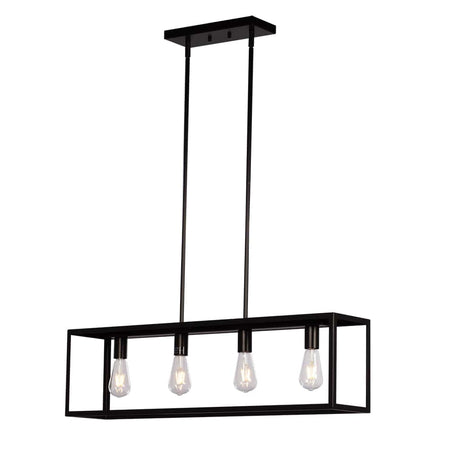 926755BK 4L LINEAR PENDANT BK with 6",12" & 18" Ext. Rods and Swivel Specifications, , Galaxy Lighting - Maple Electric Supply 