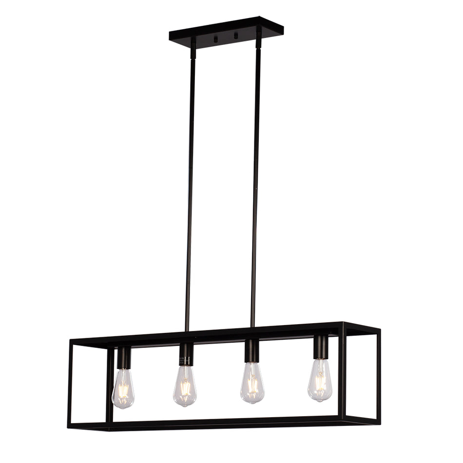 926755BK 4L LINEAR PENDANT BK with 6",12" & 18" Ext. Rods and Swivel Specifications