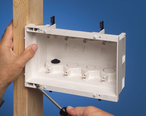 4 Gang Inset Outlet Wh - Arlington Recessed 4 Gang White Outlet