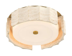 Eurofase Roslington 12" LED Flush Mount, Gold with Opal Etched Glass, front view