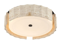Eurofase Roslington 18" LED Flush Mount, Matte Black with Opal Etched Glass, front view