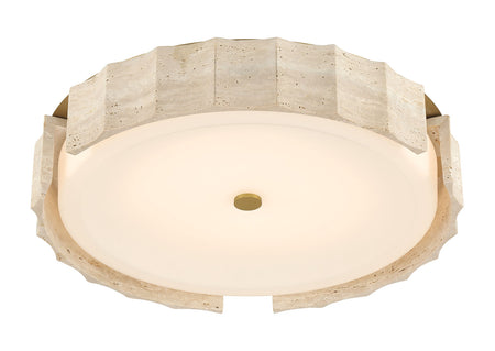 Eurofase Roslington 24" LED Flush Mount, Gold with Opal Etched Glass, front view