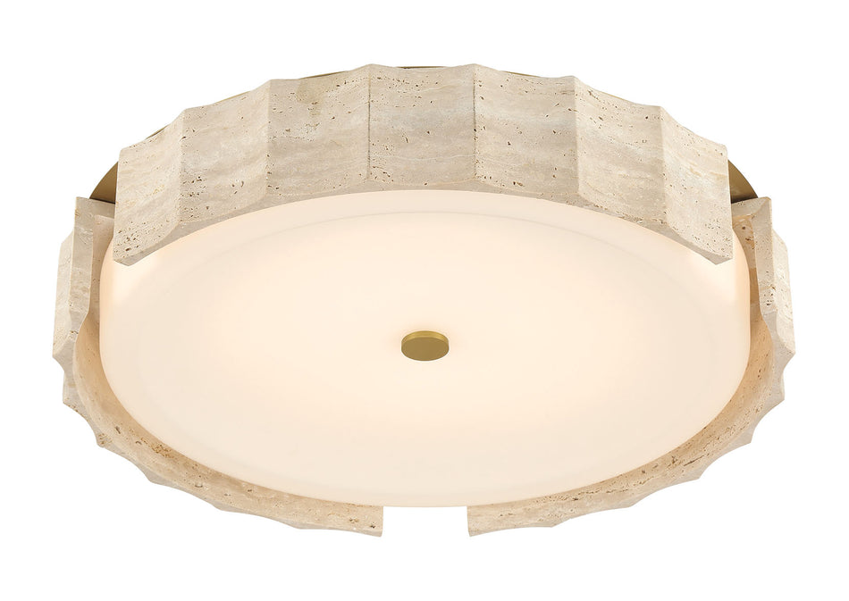 Eurofase Roslington 24" LED Flush Mount, Gold with Opal Etched Glass, front view