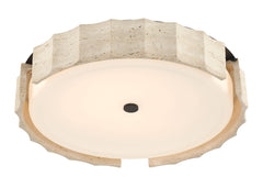 Eurofase Roslington 24" LED Flush Mount, Matte Black with Opal Etched Glass, front view