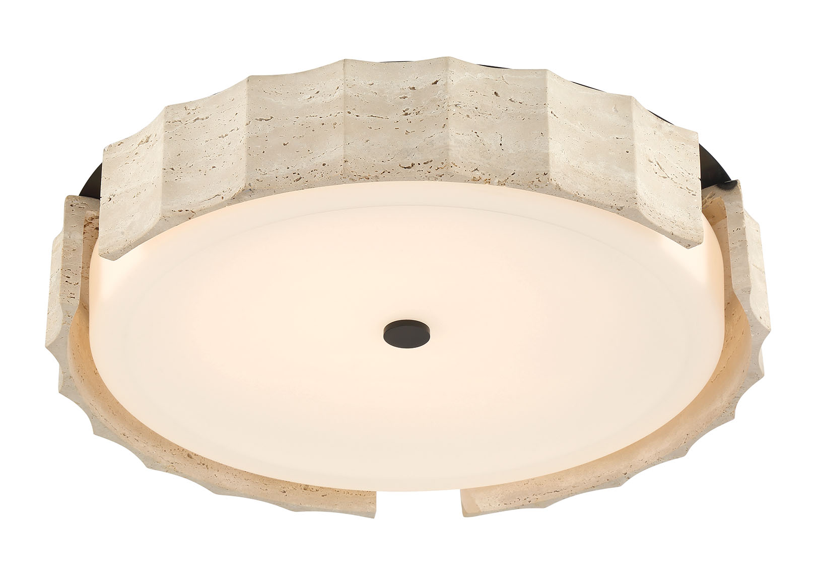 Eurofase Roslington 24" LED Flush Mount, Matte Black with Opal Etched Glass, front view