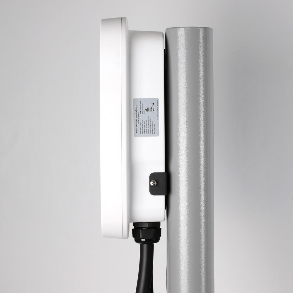 A photo of a EV Charger, by EV48S 48 Amp Level 2 Electric Vehicle Charging Station Charging Station Management Software and LCD Screen - Leviton eCommerce - Maple Electric Supply in Canada