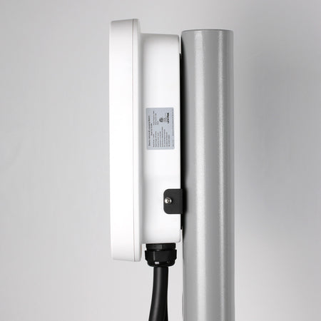 A photo of a EV Charger, by EV48S 48 Amp Level 2 Electric Vehicle Charging Station Charging Station Management Software and LCD Screen - Leviton eCommerce - Maple Electric Supply in Canada