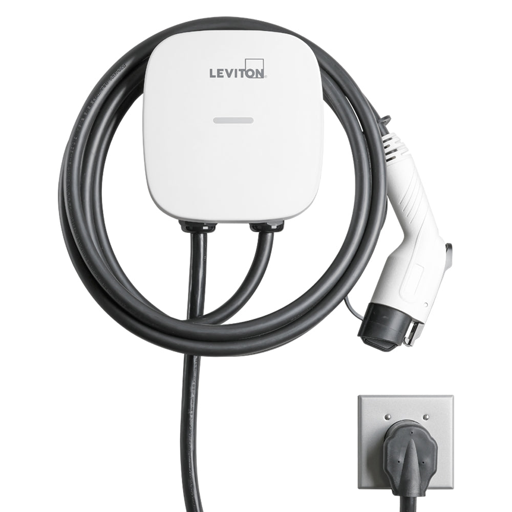 A photo of a EV Charger, by EV40P 40 Amp Level 2 Electric Vehicle Charging Station With Wi-Fi - Leviton eCommerce - Maple Electric Supply in Canada