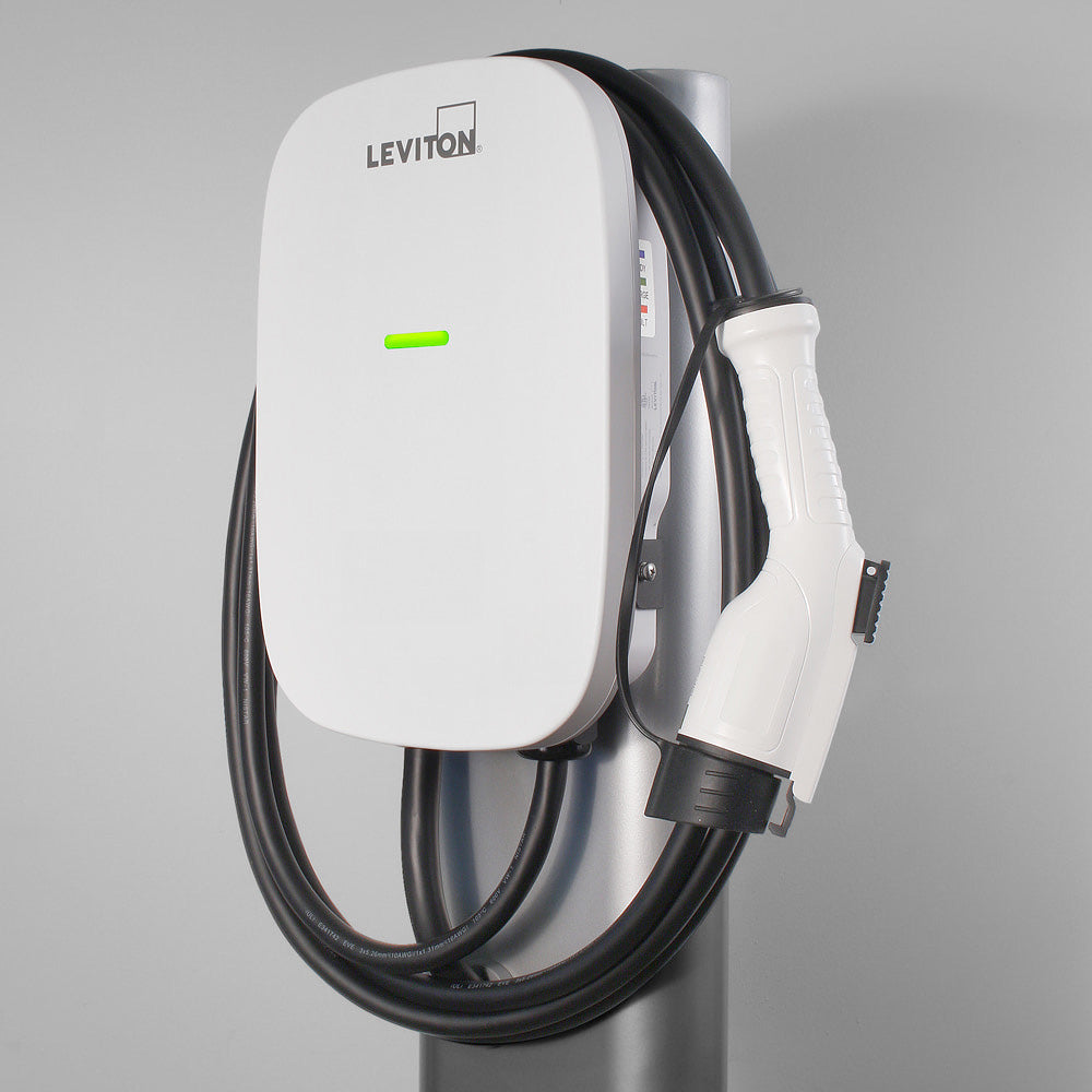 A photo of a , by EV480 48 Amp Level 2 Electric Vehicle Charging Station - EV Series - Leviton eCommerce - Maple Electric Supply in Canada