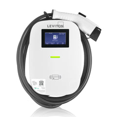 A photo of a EV Charger, by EV48S 48 Amp Level 2 Electric Vehicle Charging Station Charging Station Management Software and LCD Screen - Leviton eCommerce - Maple Electric Supply in Canada