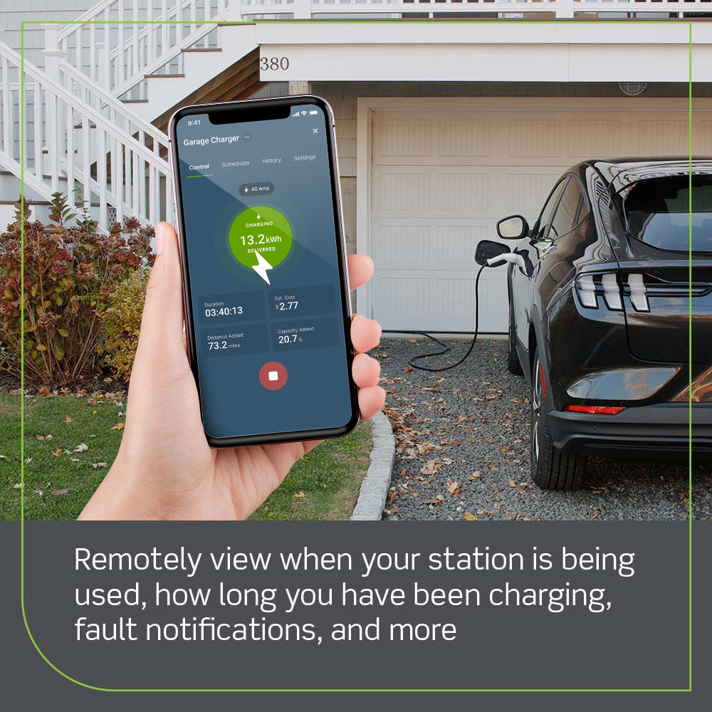 A photo of a , by EV32W 32 Amp Level 2 Electric Vehicle Charging Station With Wi-Fi, Works with My Leviton App - Leviton eCommerce - Maple Electric Supply in Canada