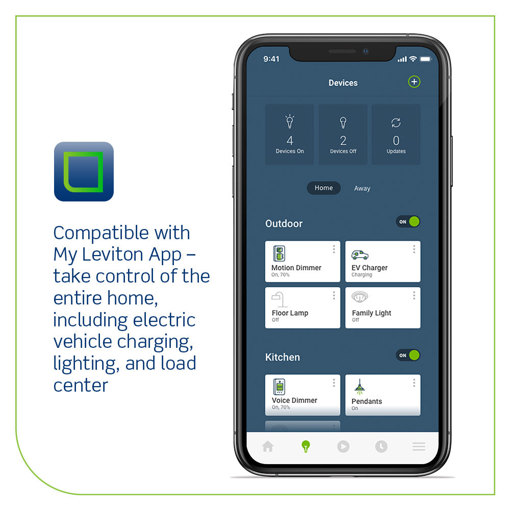 A photo of a , by EV32W 32 Amp Level 2 Electric Vehicle Charging Station With Wi-Fi, Works with My Leviton App - Leviton eCommerce - Maple Electric Supply in Canada