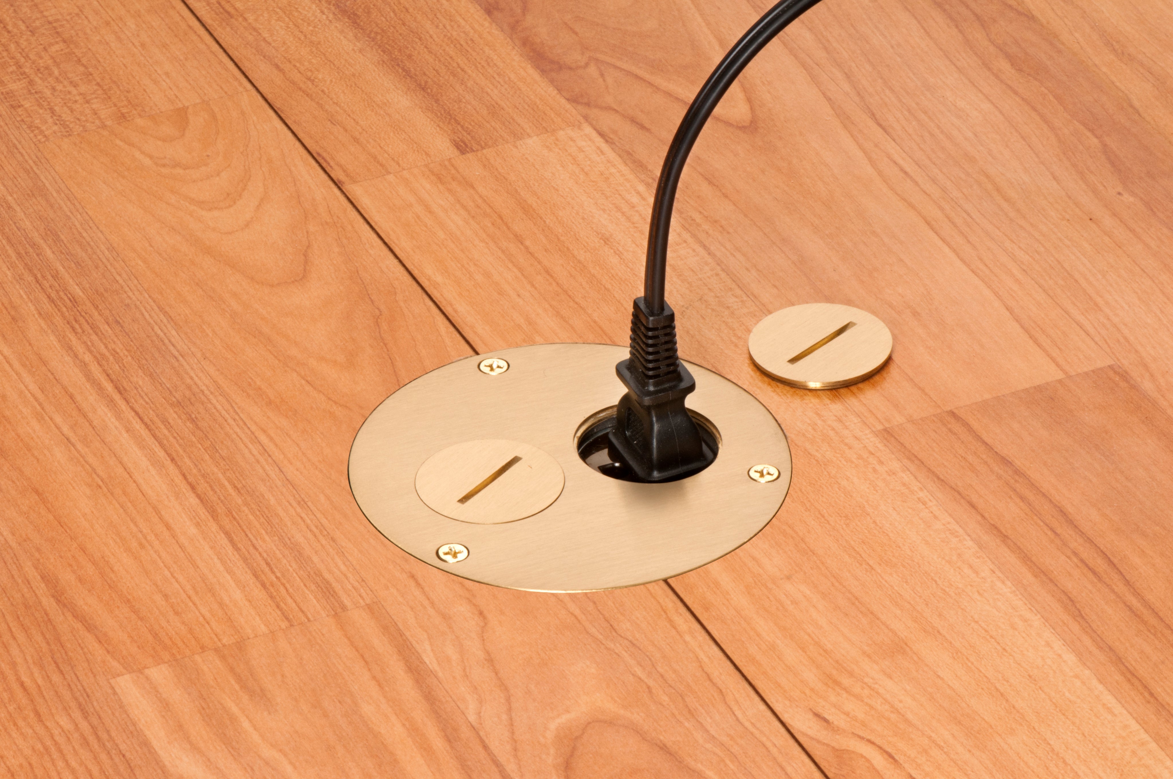 Arlington Brass Retro Floor Box Kit with Threaded Plugs