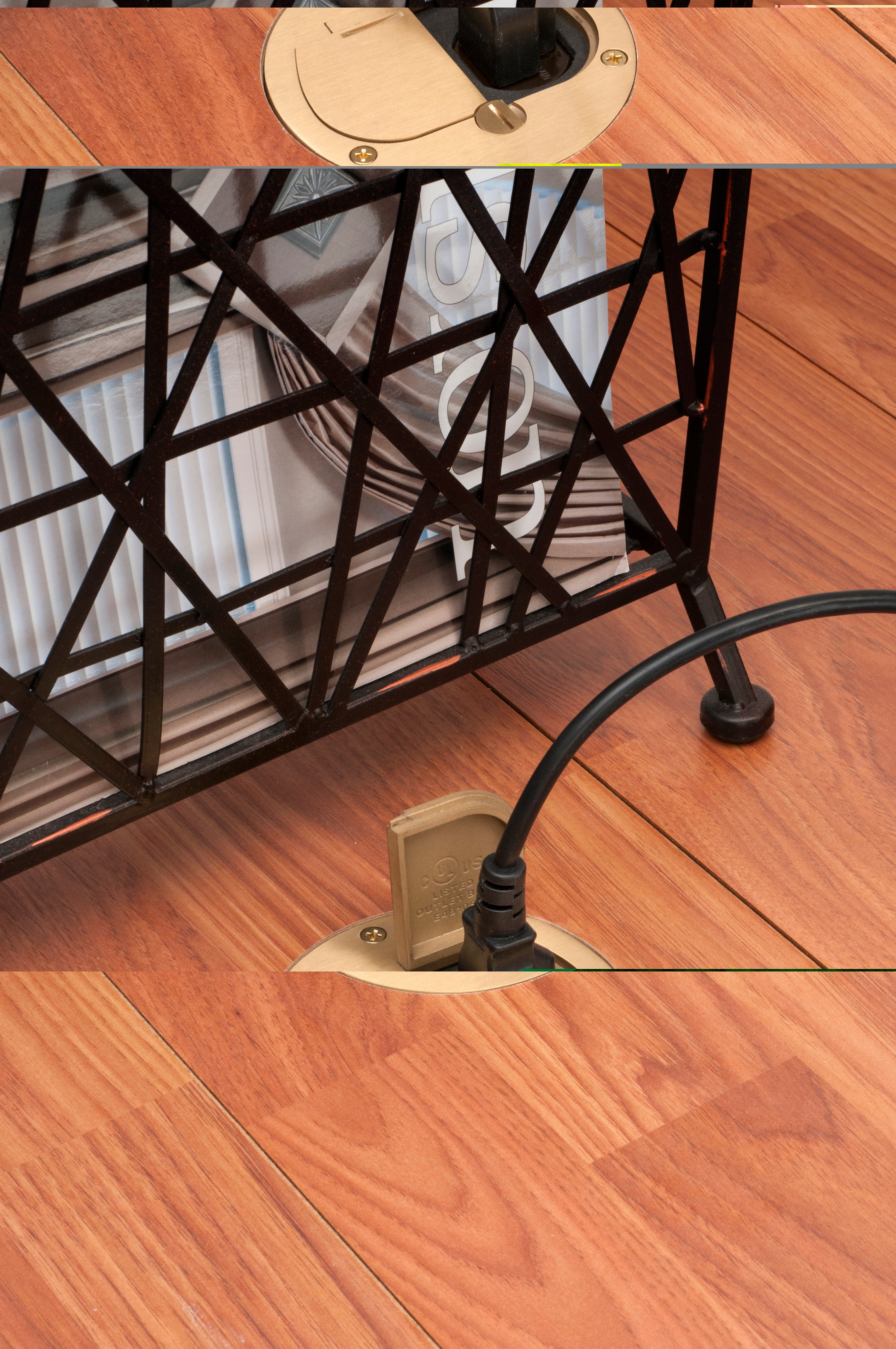 Arlington Brass Retro Floor Box Kit - Flush Fit, Dual Flip Lids