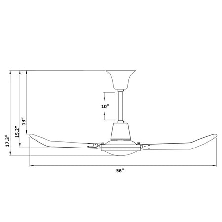 FP56 - 56" Down Blowing Only Ceiling Fan (White)