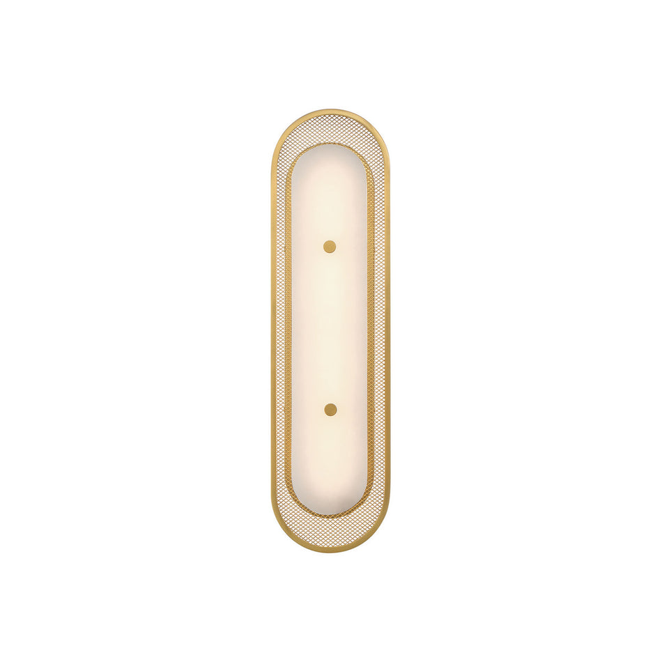 Eurofase Tramore 22" LED Wall Sconce, Gold with Alabaster, front view