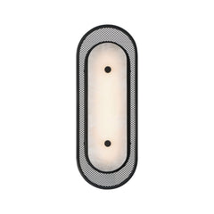 Eurofase Tramore 16" LED Wall Sconce, Matte Black with Alabaster, front view