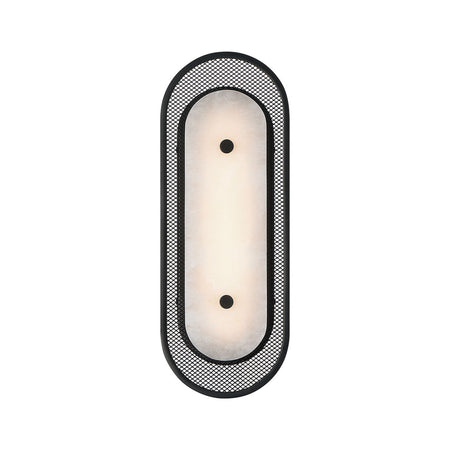 Eurofase Tramore 16" LED Wall Sconce, Matte Black with Alabaster, front view
