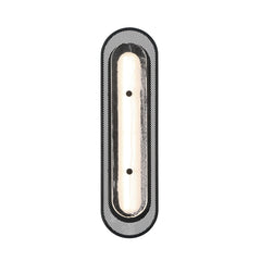 Eurofase Tramore 22" LED Wall Sconce, Matte Black with Silver Glass, front view