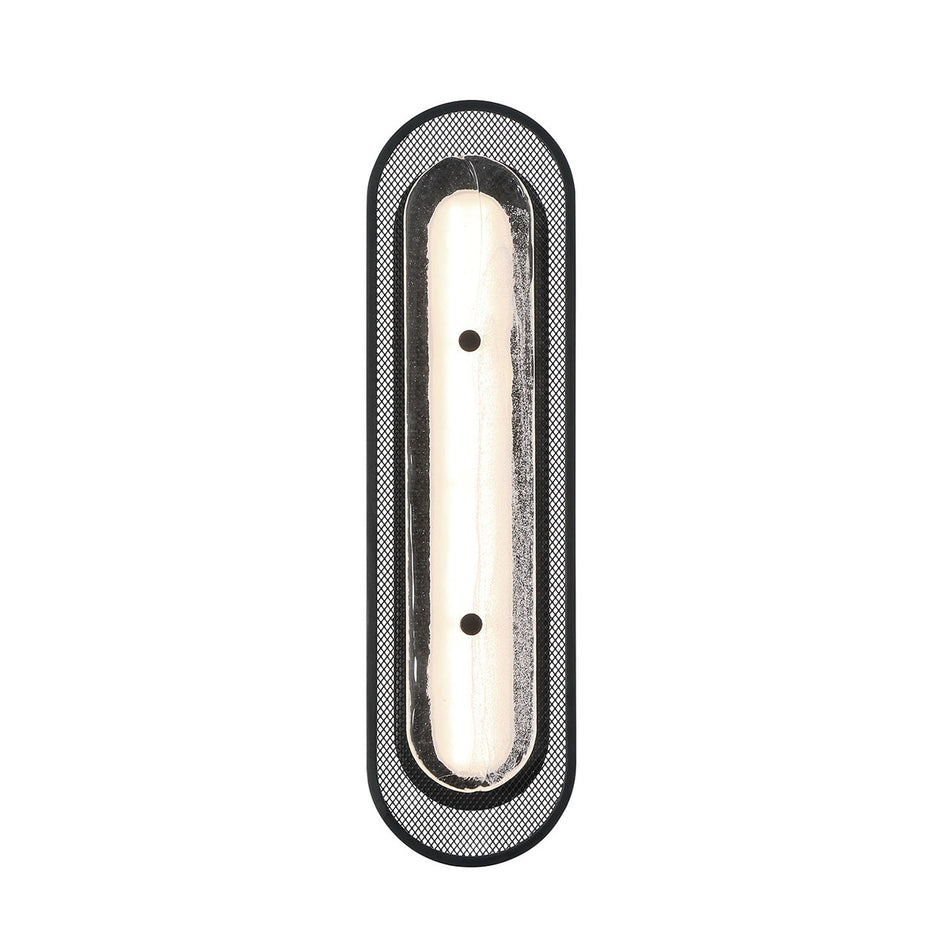 Eurofase Tramore 22" LED Wall Sconce, Matte Black with Alabaster, front view