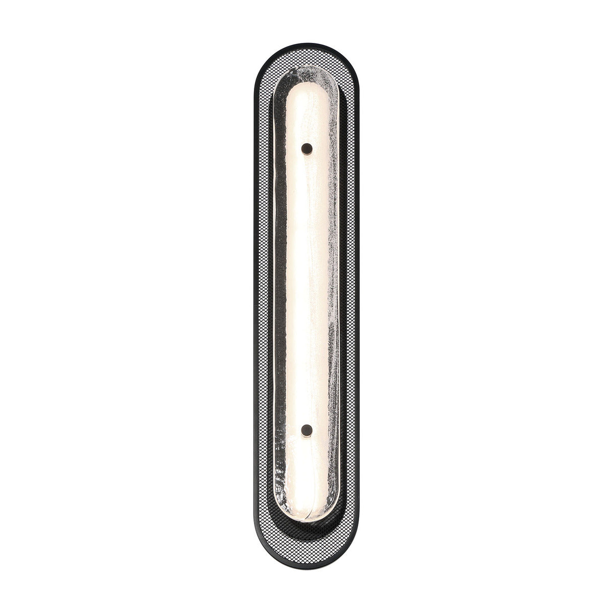 Eurofase Tramore 30" LED Wall Sconce, Matte Black with Silver Glass, front view