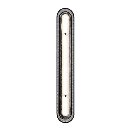 Eurofase Tramore 38" LED Wall Sconce, Matte Black with Silver Glass, front view