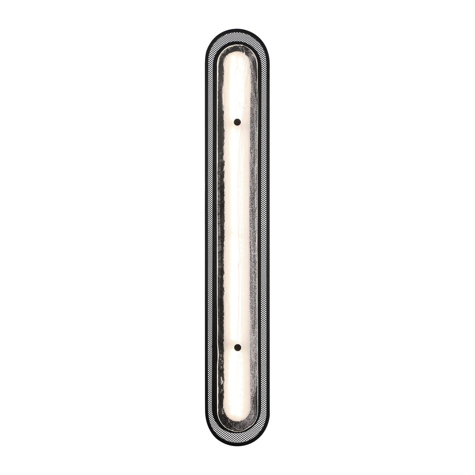 Eurofase Tramore 38" LED Wall Sconce, Matte Black with Silver Glass, front view